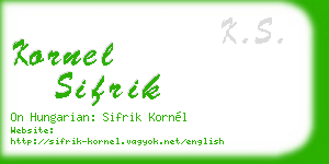 kornel sifrik business card